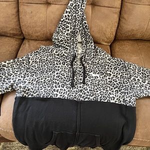 PINK Victoria Secret black and white leopard print  jacket